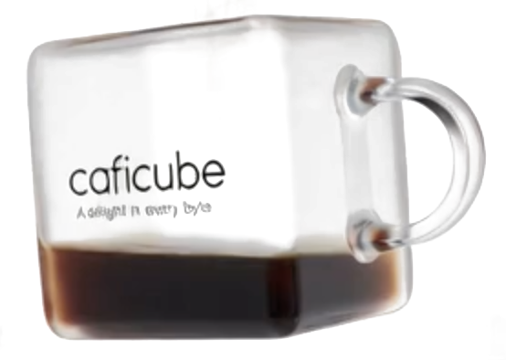 caficube glass cube mug